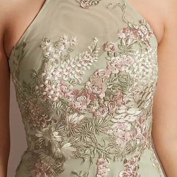 Cachet Dresses & Skirts - Cachet Sage Green Floral Embroidered Dress